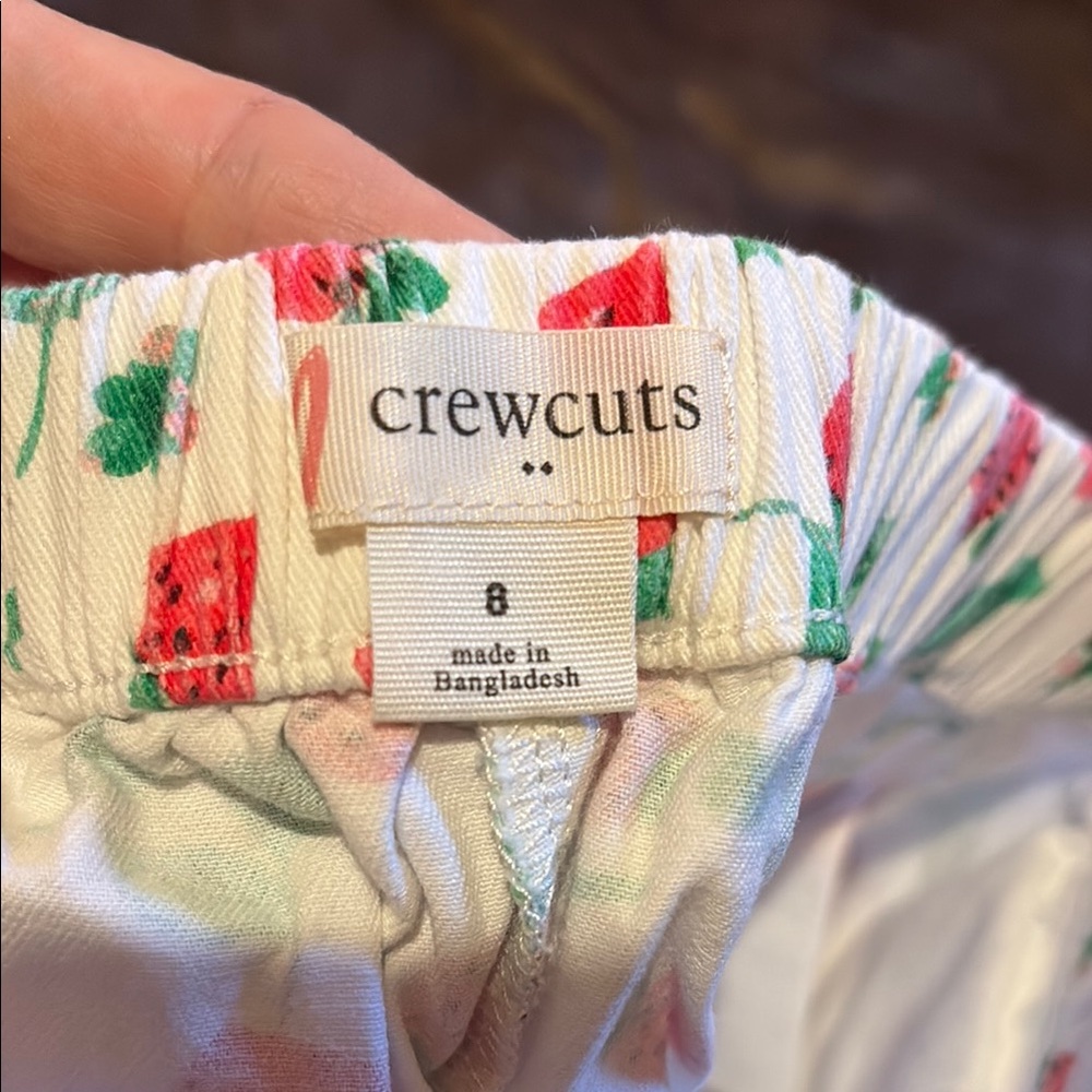 Crewcuts Strawberry Print Scallop Hem Shorts size 8 - Picture 5 of 6